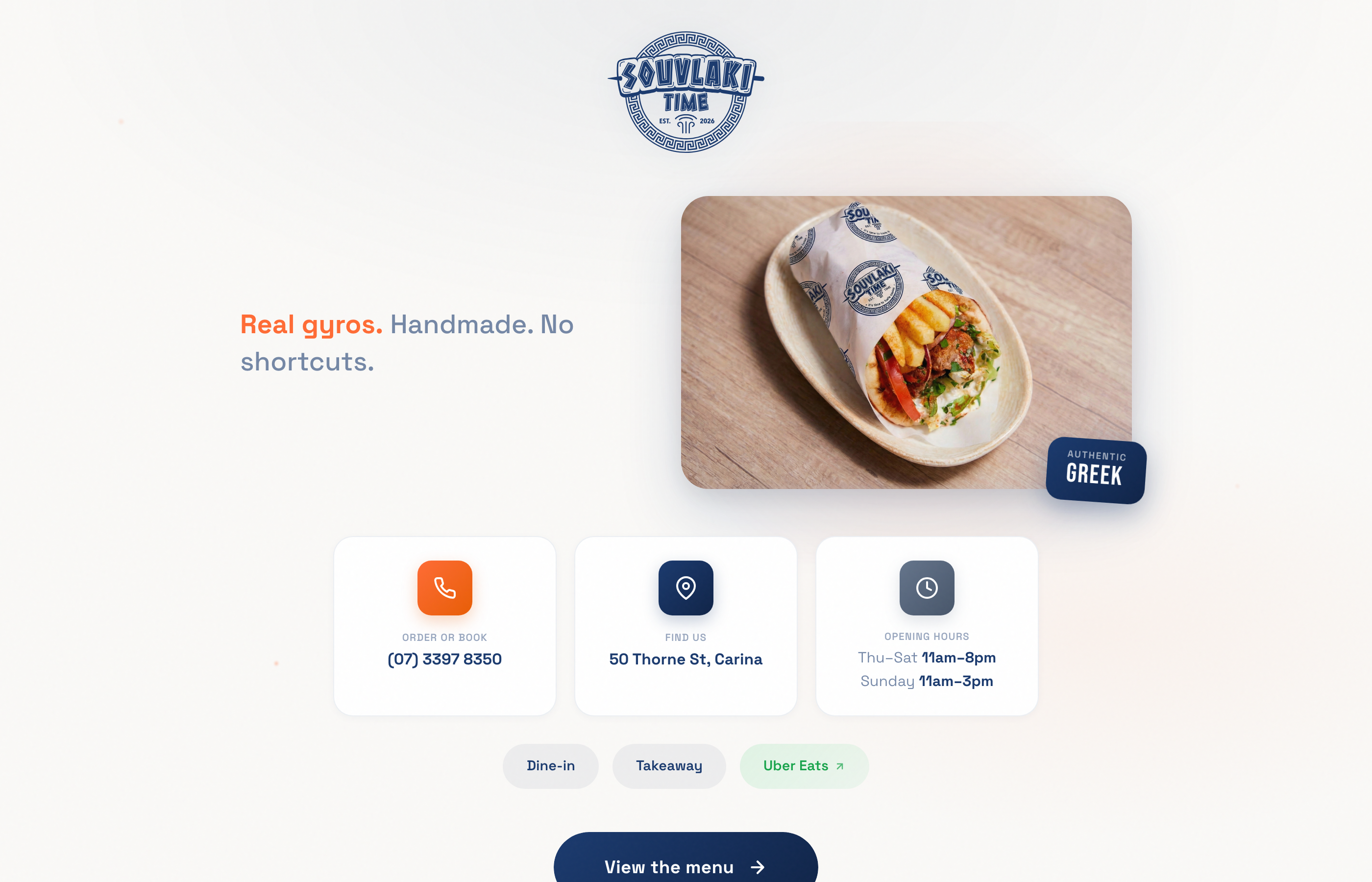 Souvlaki Time website screenshot